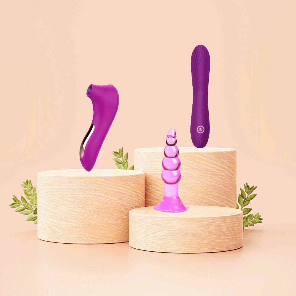 Set Of 3 Toys- Sucking, Vibrating, Plug